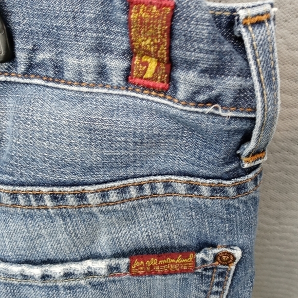 7 for all mankind men's bootcut blue jeans sz 36x29. Rise 10". 293 8pm - Picture 6 of 9